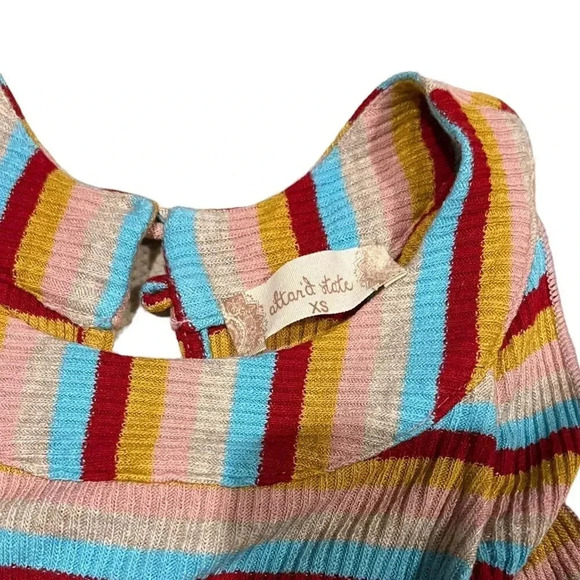 Altar’d State Multicolor Ribbed Halter Ruffle Tank XS - Picture 3 of 4